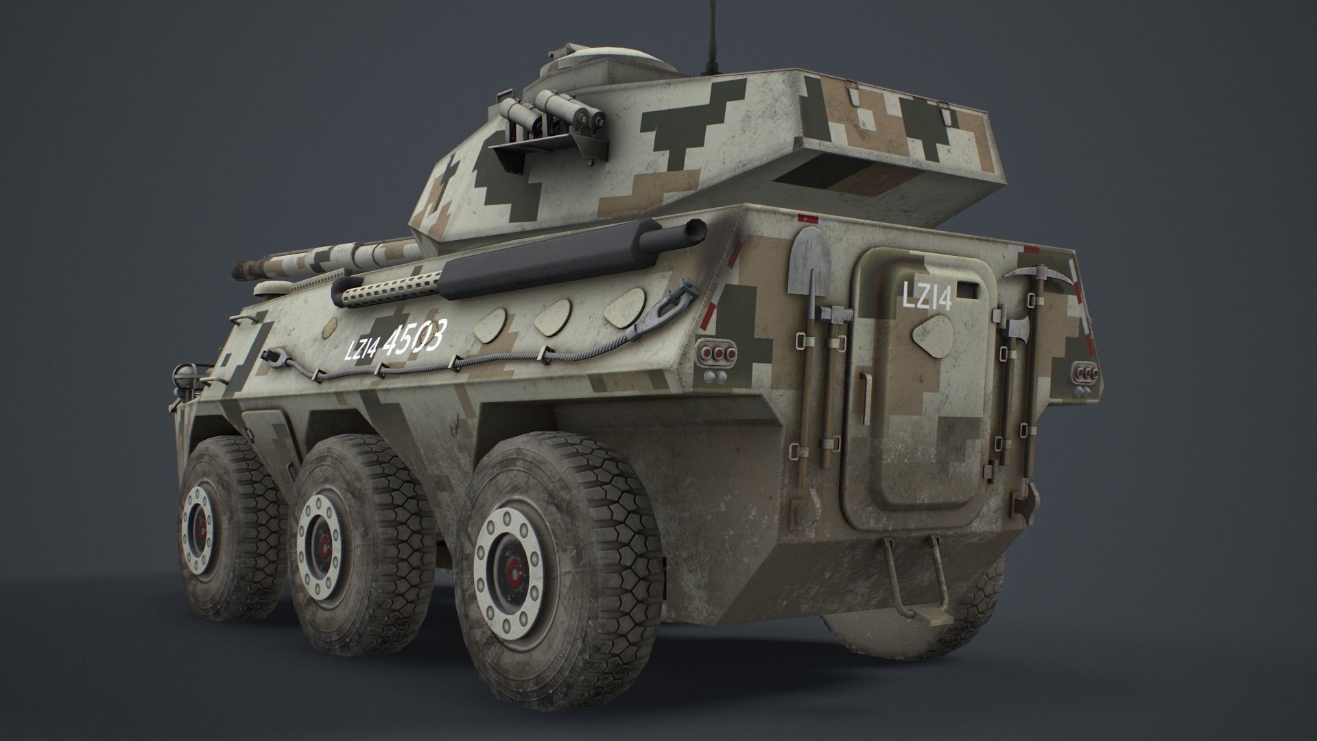 PTL-02 russian armoured vehicle Low-poly 3D model_13