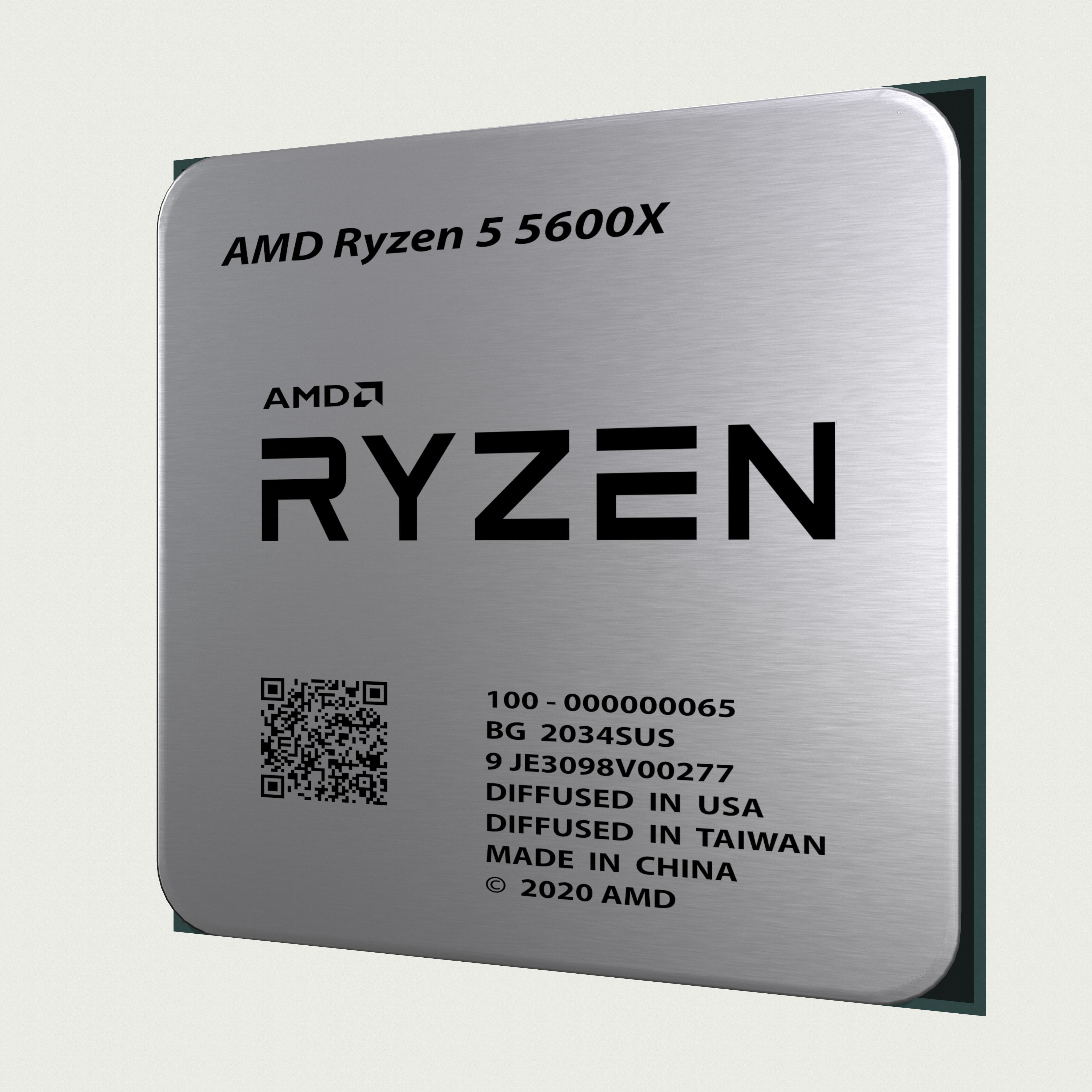CPU AMD Ryzen 5 5600X Low-poly 3D model_10
