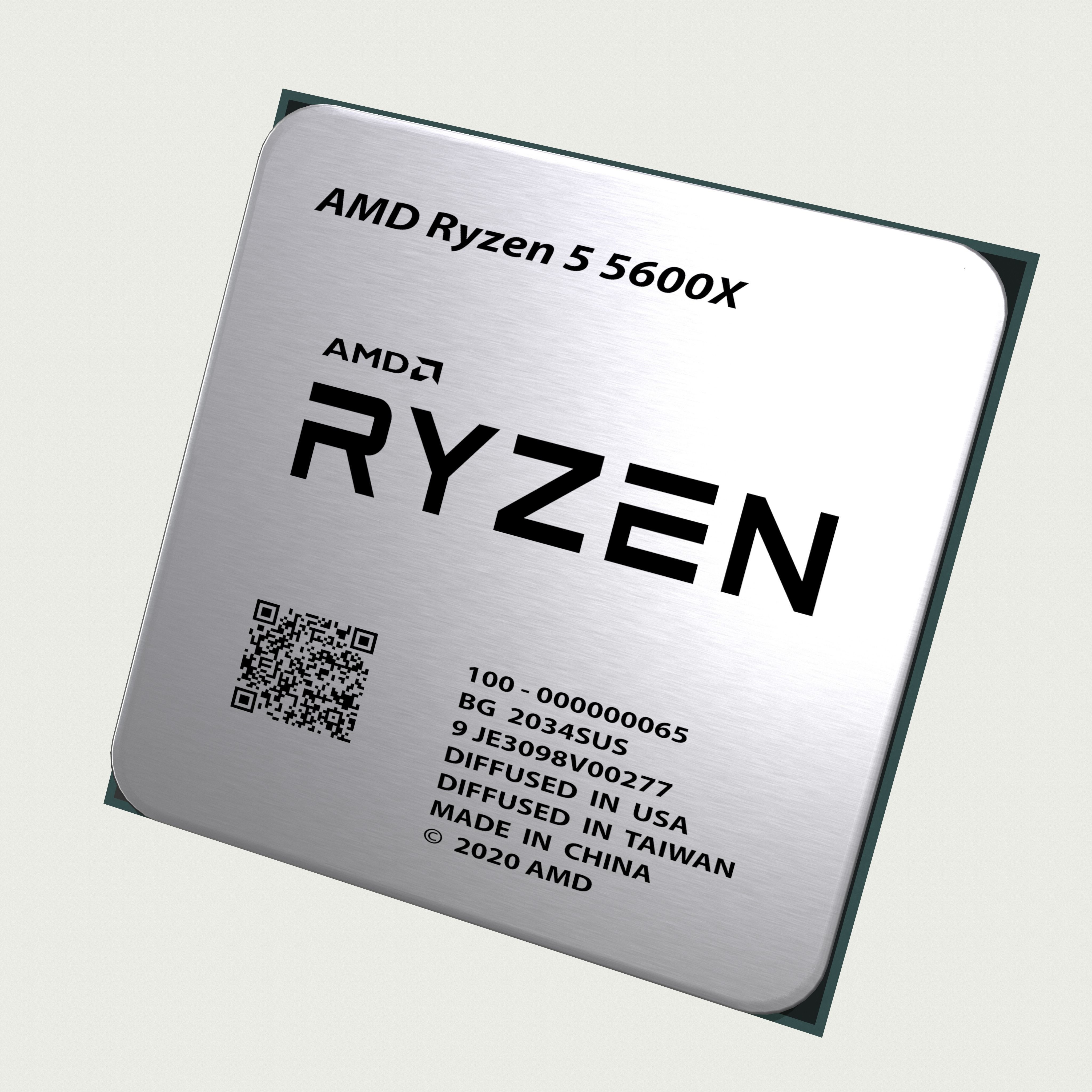 CPU AMD Ryzen 5 5600X Low-poly 3D model_3