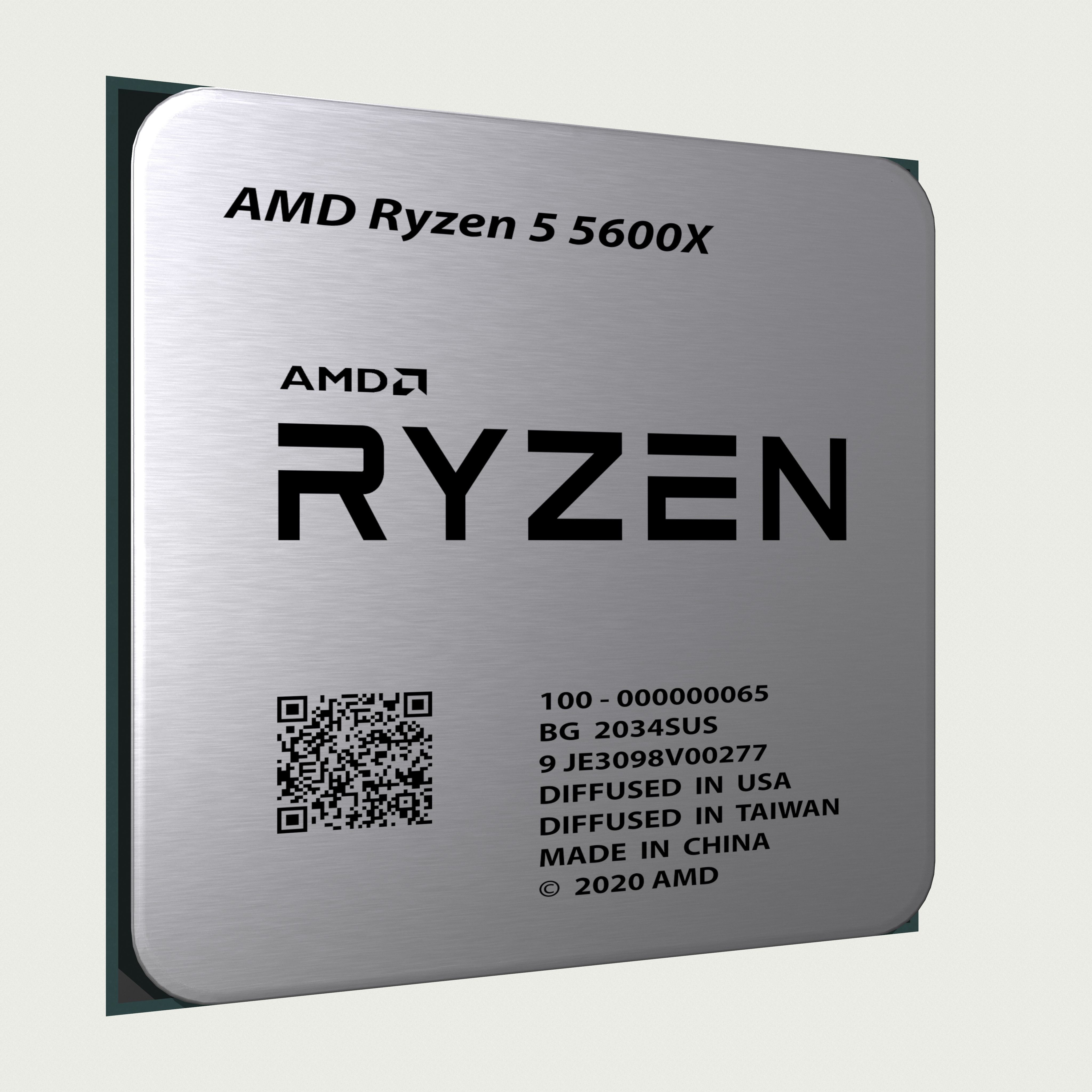 CPU AMD Ryzen 5 5600X Low-poly 3D model_9