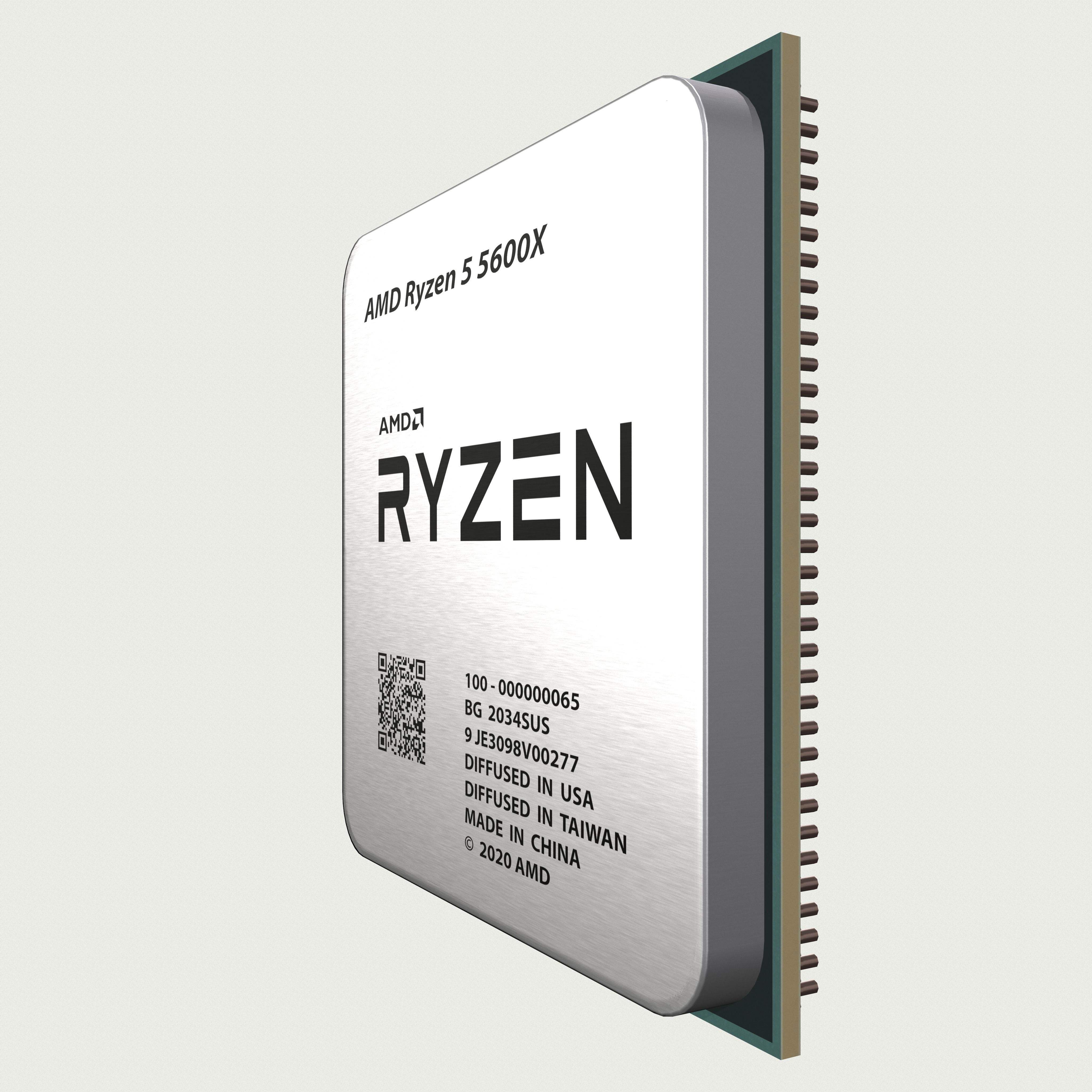 CPU AMD Ryzen 5 5600X Low-poly 3D model_5