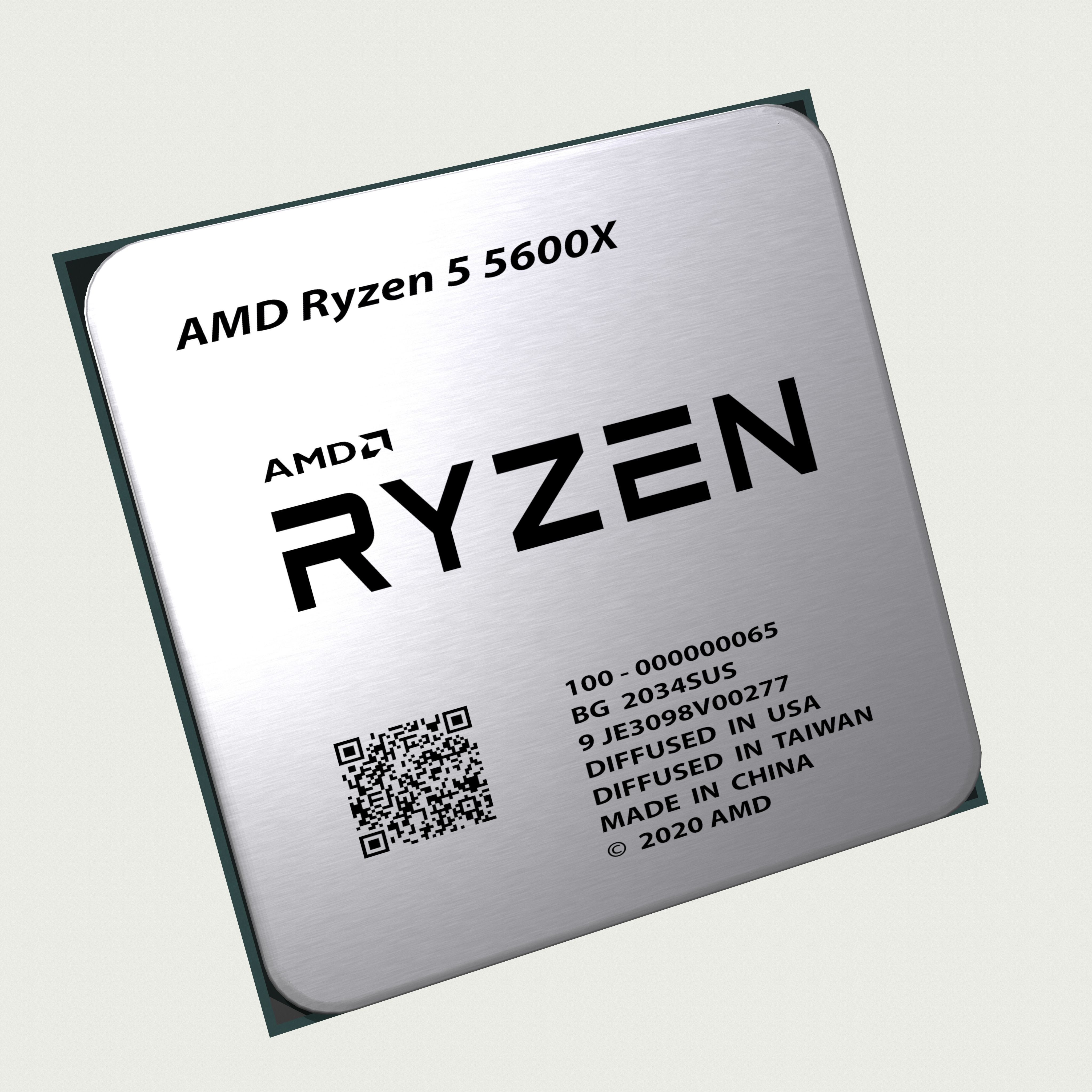 CPU AMD Ryzen 5 5600X Low-poly 3D model_2
