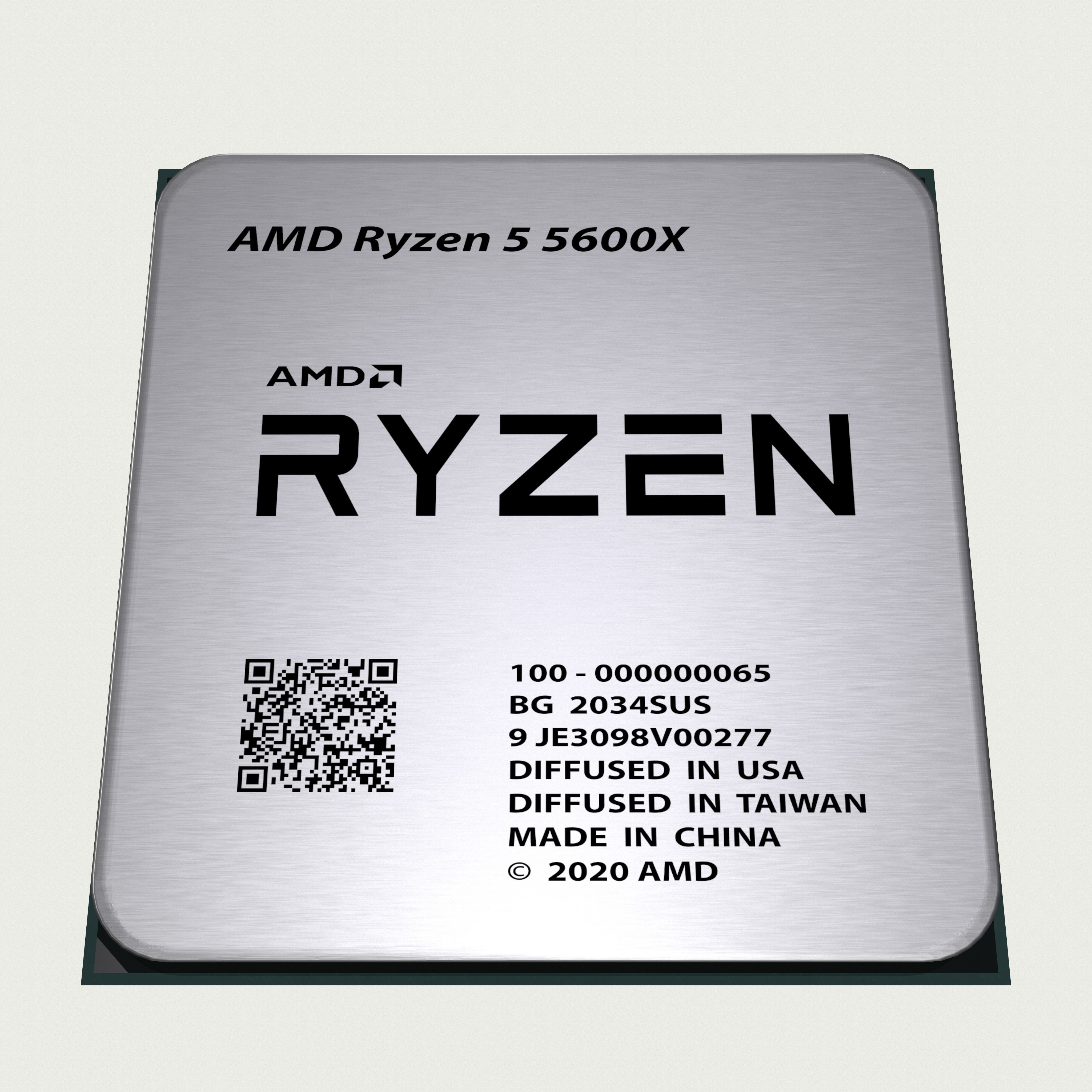 CPU AMD Ryzen 5 5600X Low-poly 3D model_7