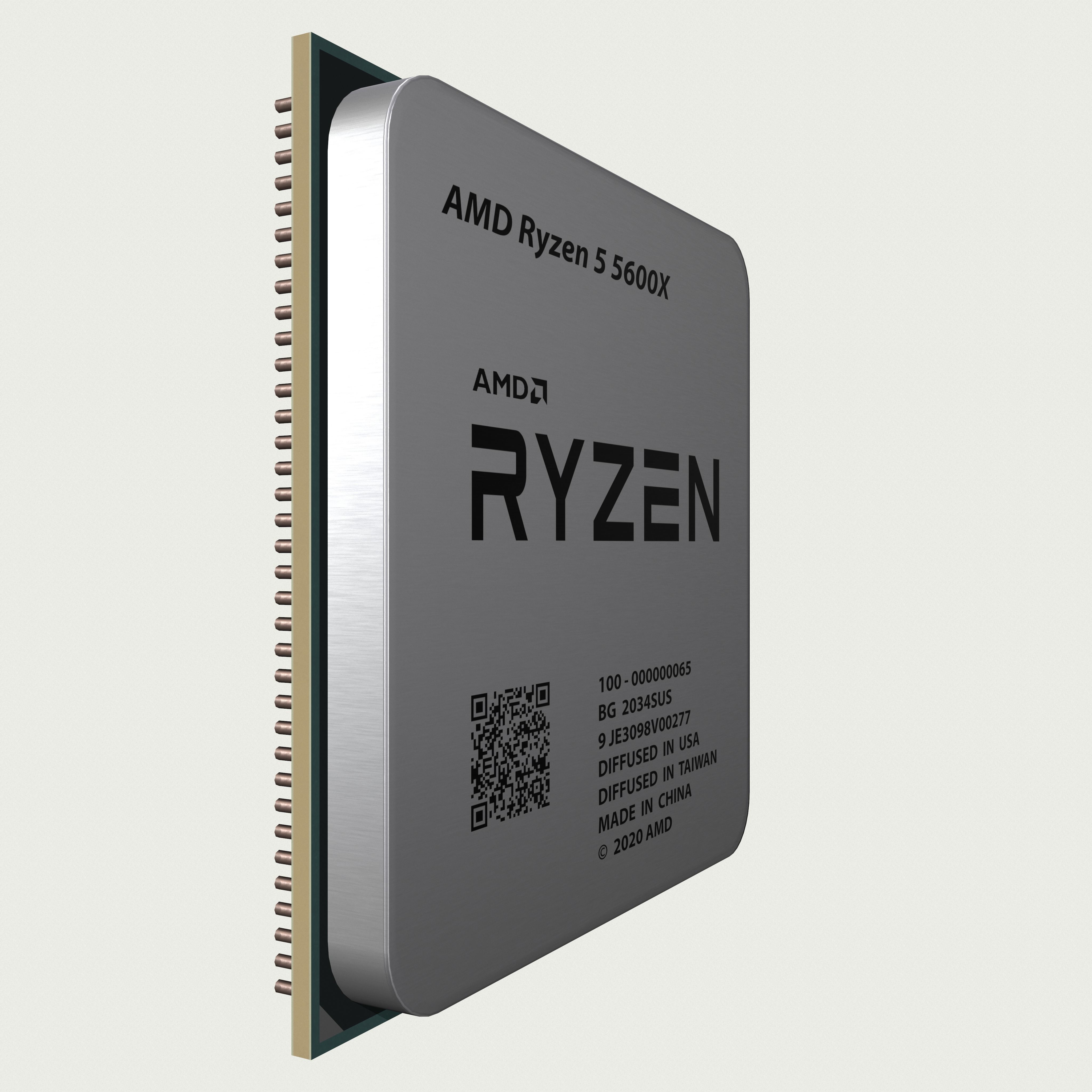 CPU AMD Ryzen 5 5600X Low-poly 3D model_6
