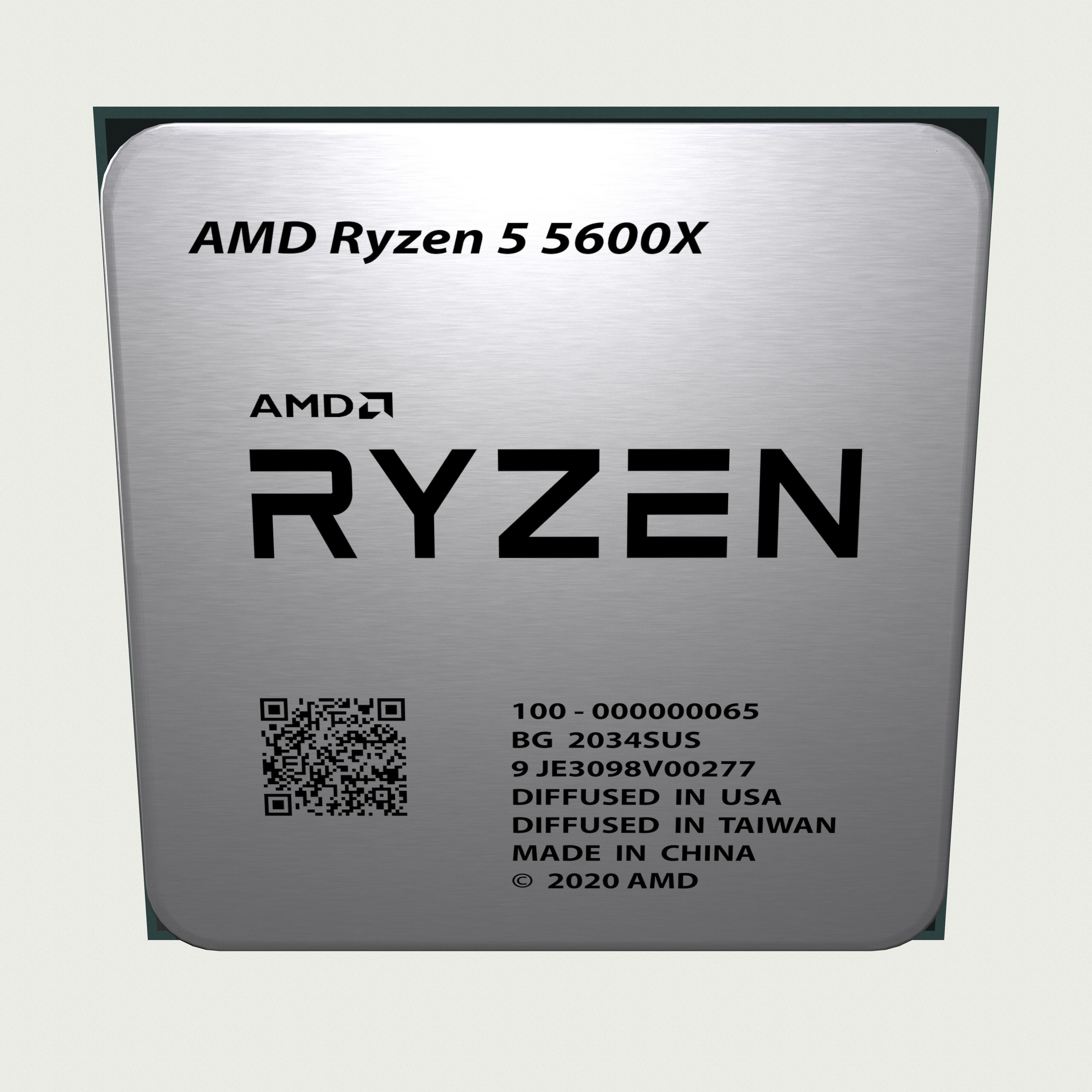 CPU AMD Ryzen 5 5600X Low-poly 3D model_8