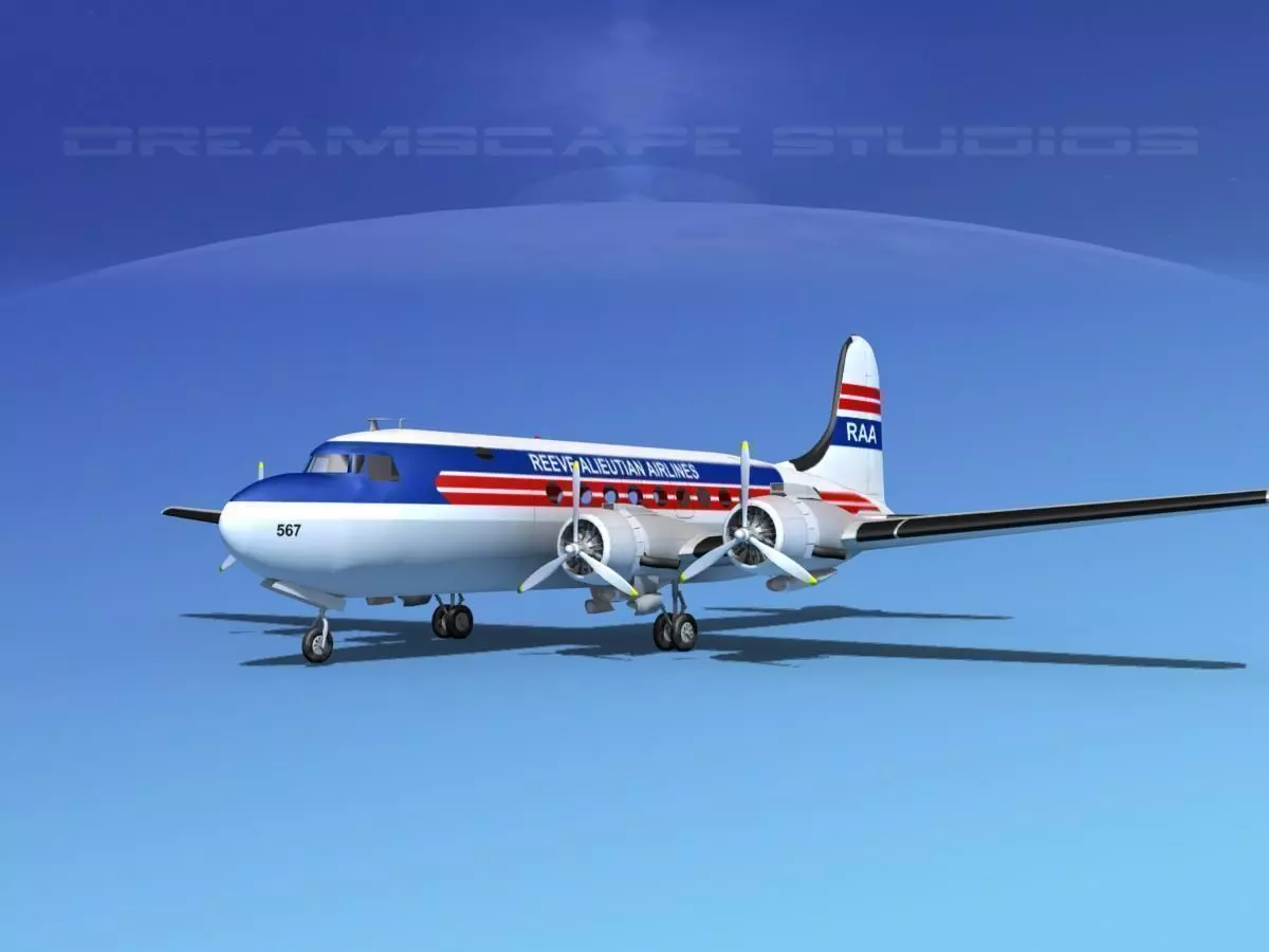 Douglas DC-4 Reeve Aleutian 3D model_0