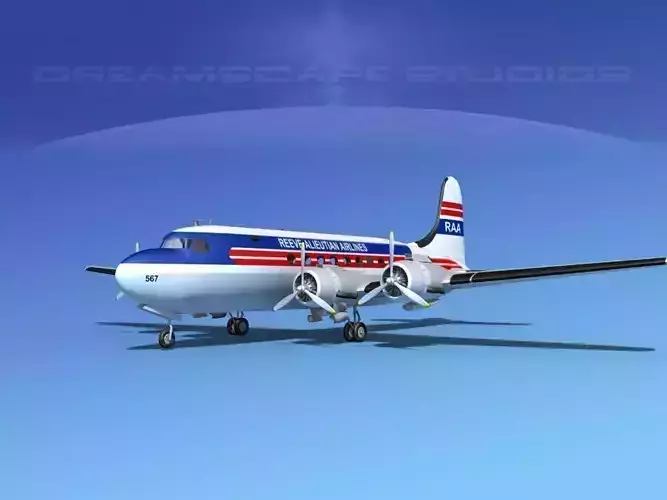 Douglas DC-4 Reeve Aleutian 3D model