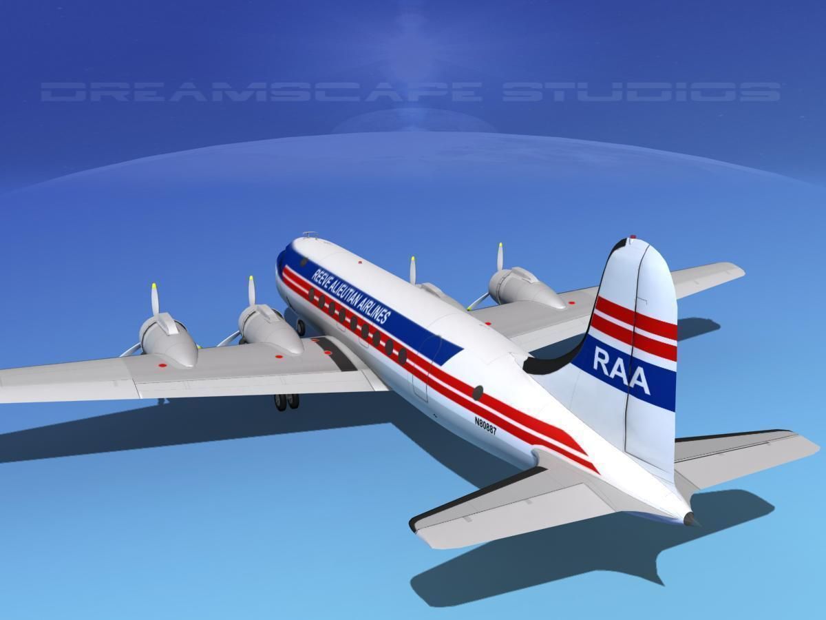 Douglas DC-4 Reeve Aleutian 3D model_7