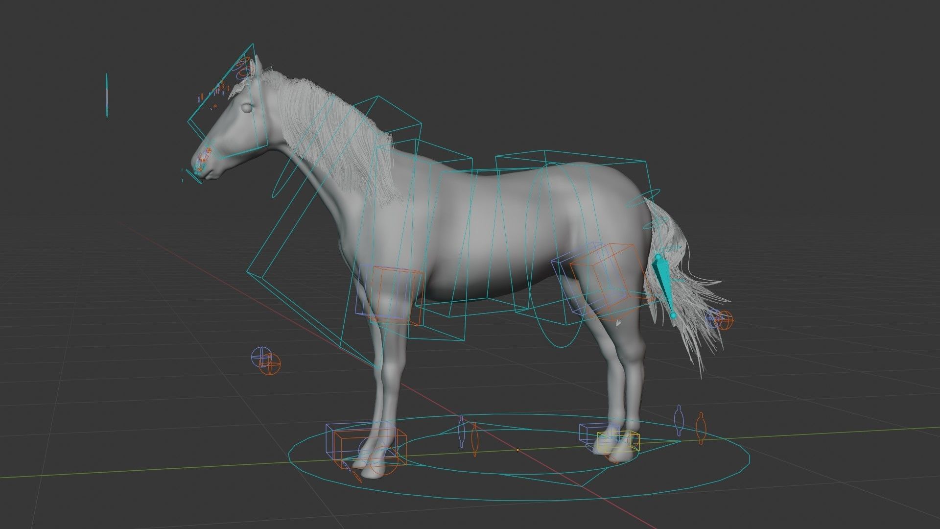 Horse in forest Low-poly 3D model_6