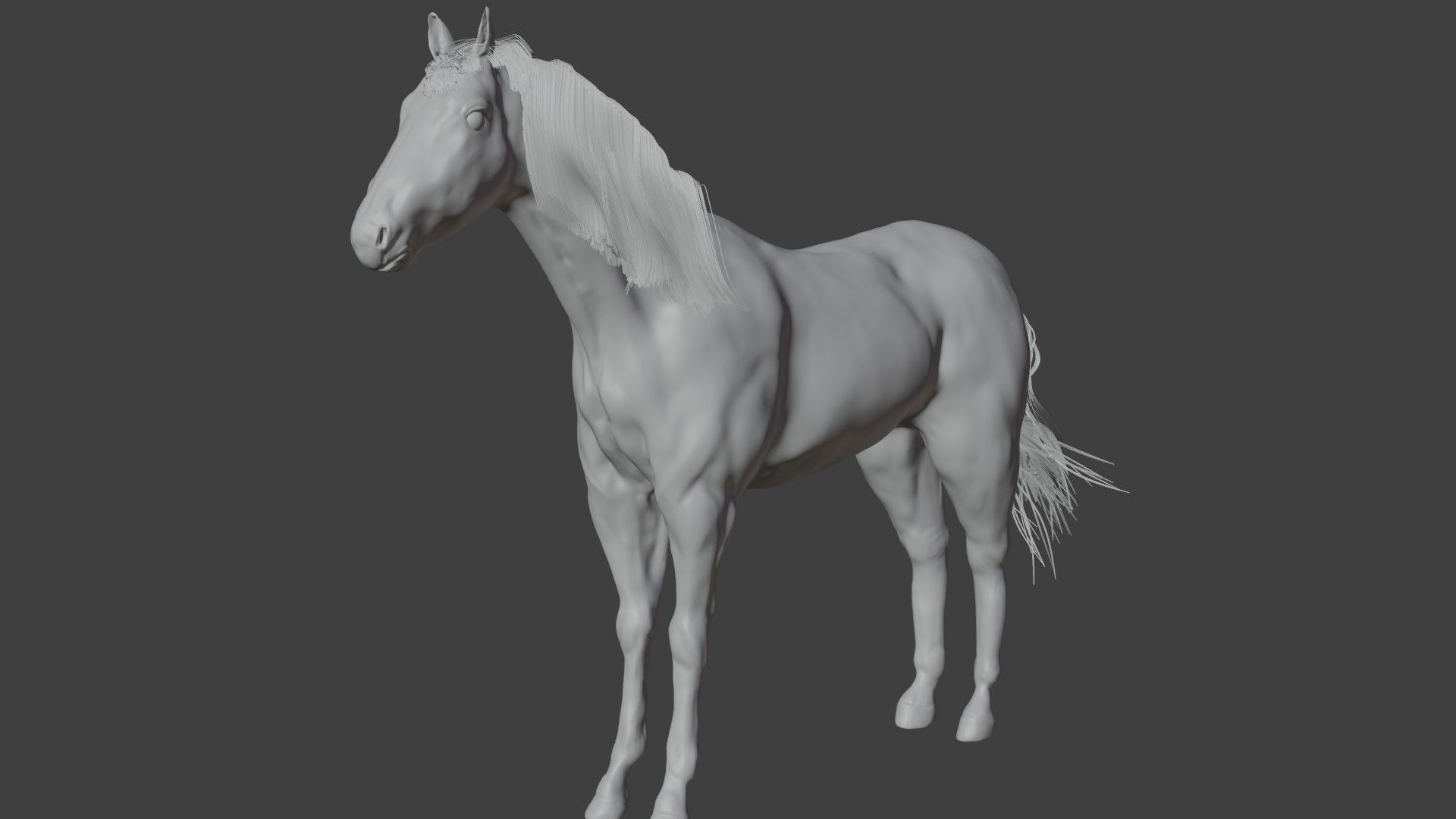 Horse in forest Low-poly 3D model_5