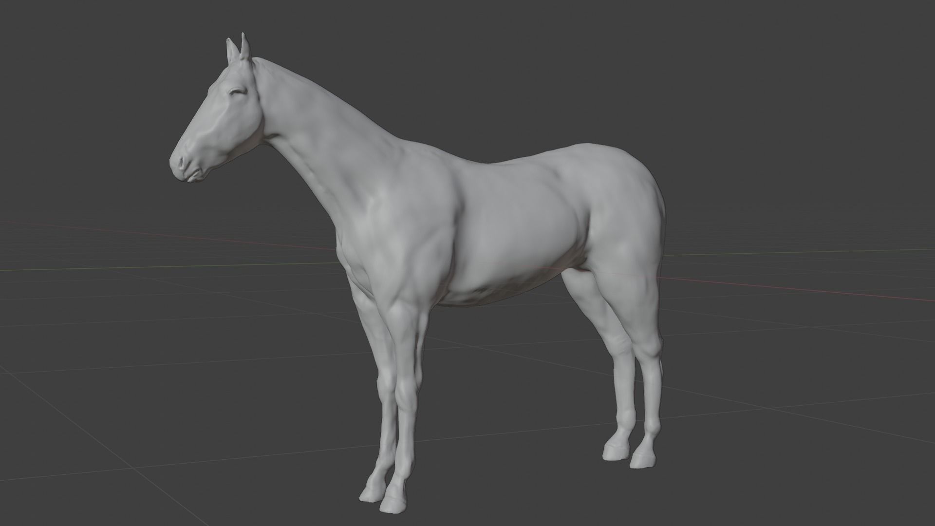 Horse in forest Low-poly 3D model_8