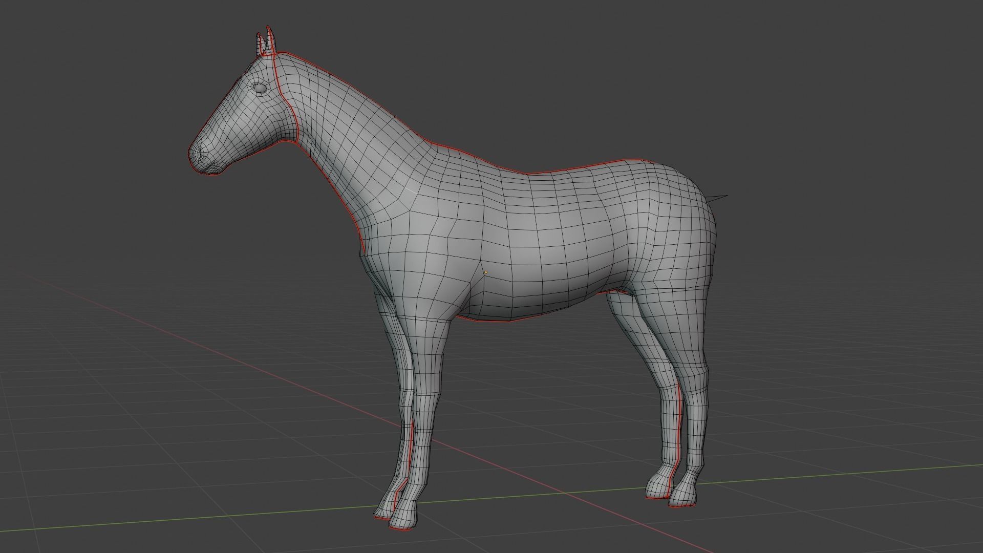 Horse in forest Low-poly 3D model_7