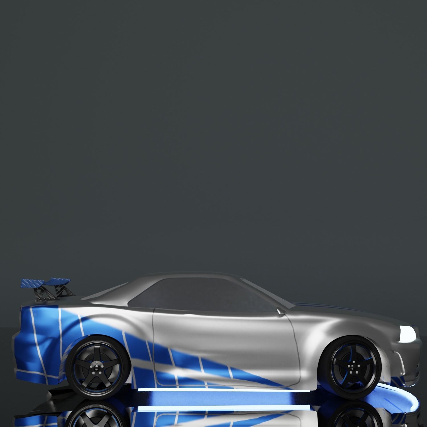 Nissan Skyline R34  Low-poly 3D model_2
