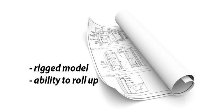 Sheet with drawings 3D model