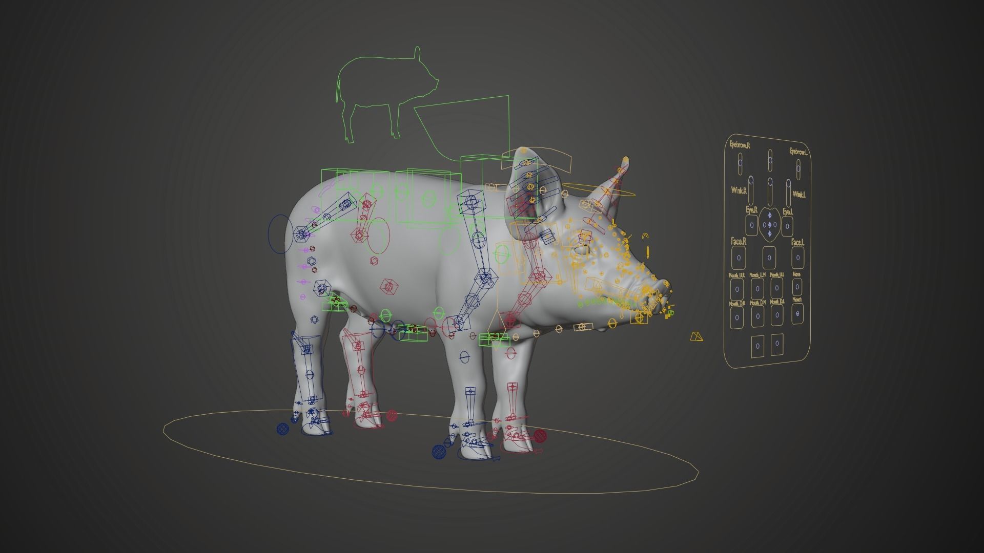 Piggy with 2 Animations  VFX Grace 3D model_12
