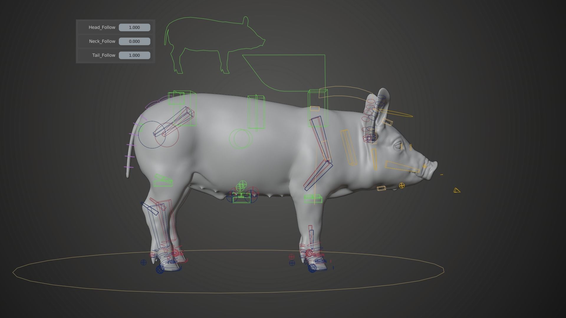 Piggy with 2 Animations  VFX Grace 3D model_14