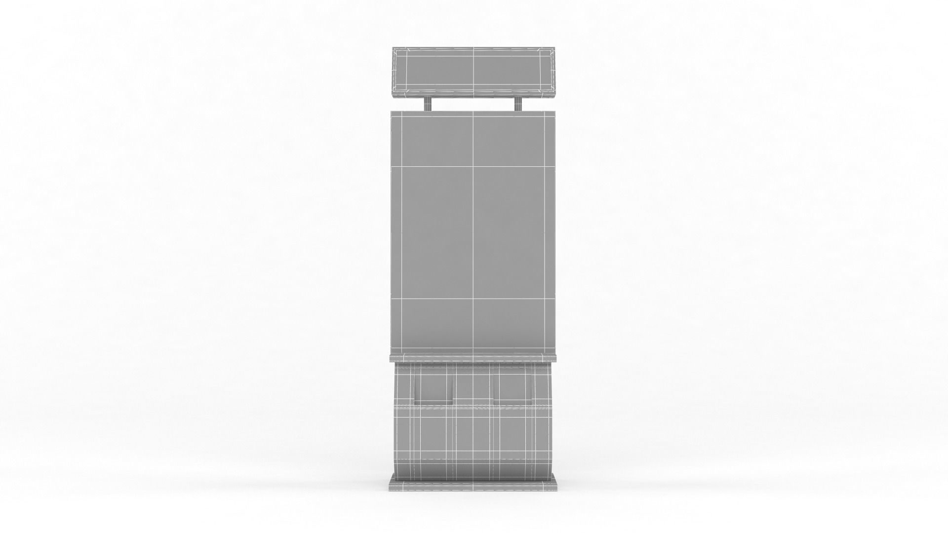 Outdoor Advertising Light Box with Trash Bin 3D model_14