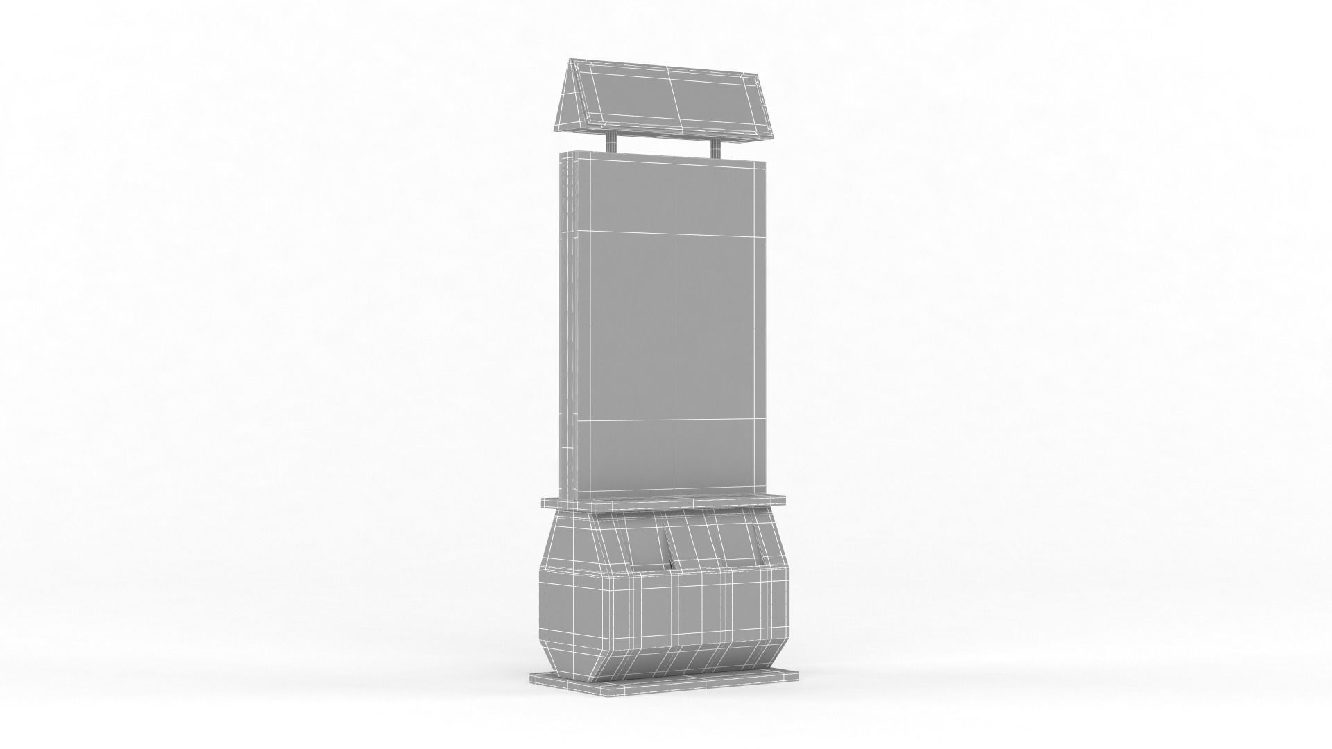 Outdoor Advertising Light Box with Trash Bin 3D model_15