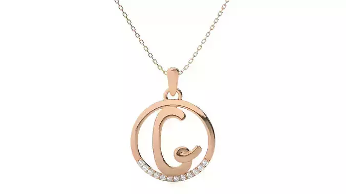 Letter Alphabet-G pendant 3dm render detail  3D print model