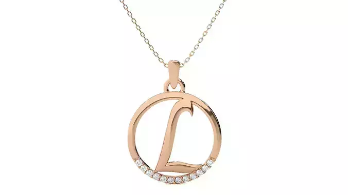 Letter Alphabet-L pendant 3dm render detail  3D print model