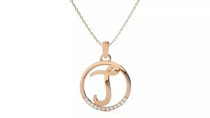 Letter Alphabet-J pendant 3dm render detail  3D print model