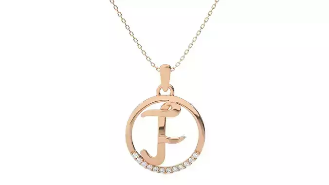 Letter Alphabet-F pendant 3dm render detail  3D print model