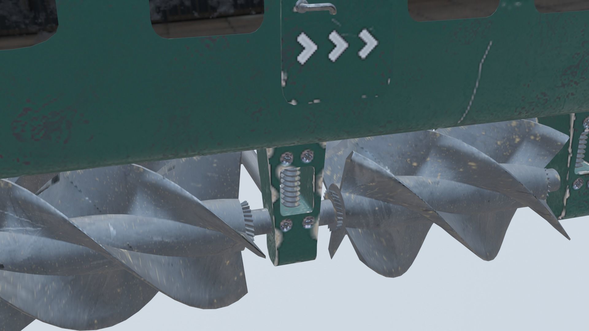 Auger train with spikes Free low-poly 3D model_5