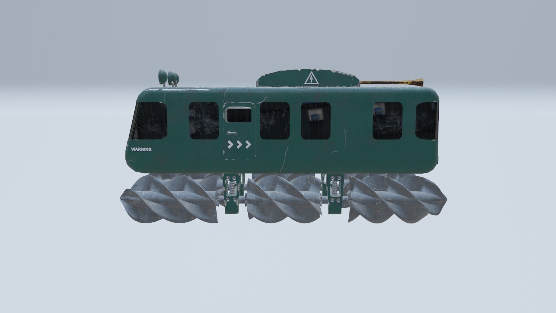 Auger train with spikes Free low-poly 3D model_4