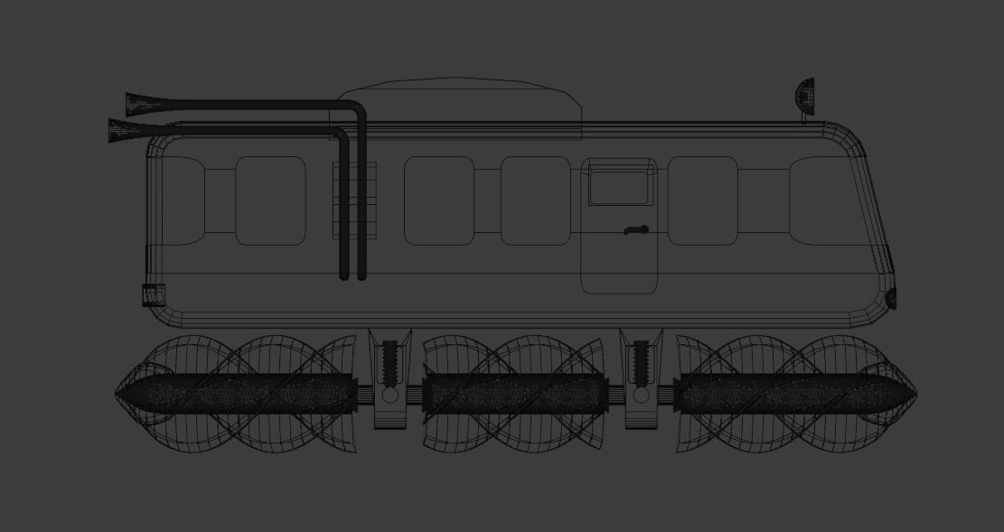 Auger train with spikes Free low-poly 3D model_12