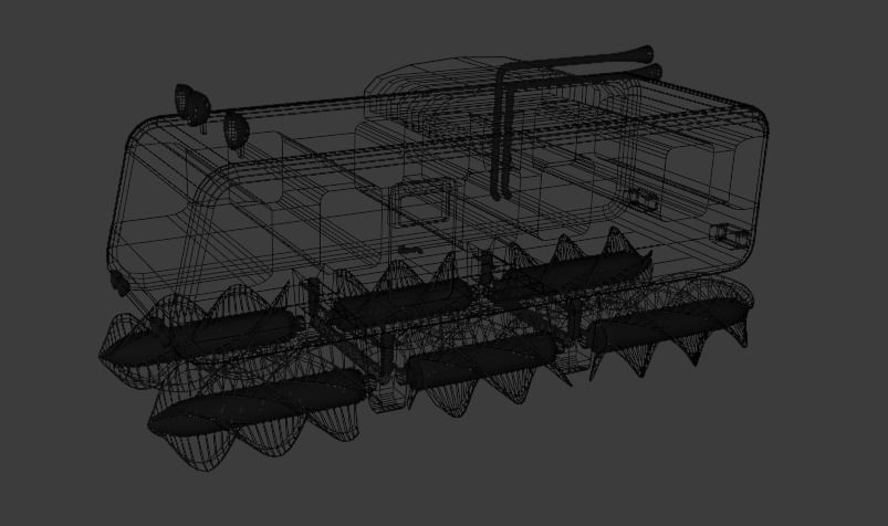 Auger train with spikes Free low-poly 3D model_10