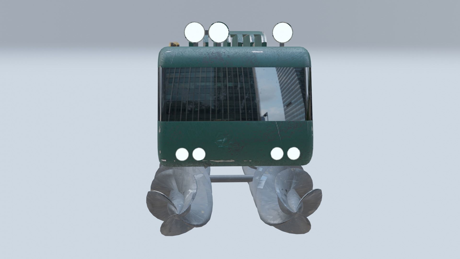 Auger train with spikes Free low-poly 3D model_3