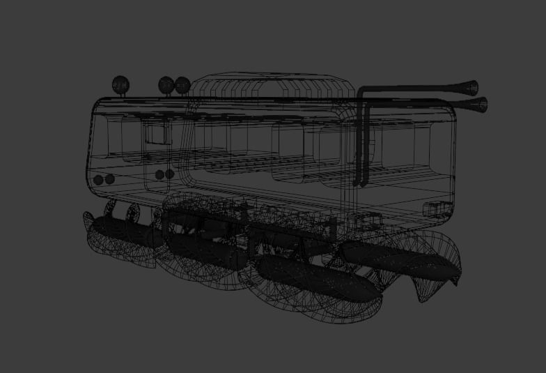 Auger train with spikes Free low-poly 3D model_13