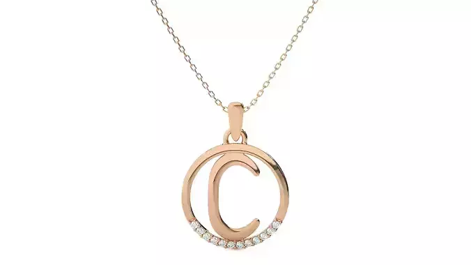 Letter Alphabet-C pendant 3dm render detail  3D print model