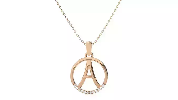 Letter Alphabet-A pendant 3dm render detail  3D print model