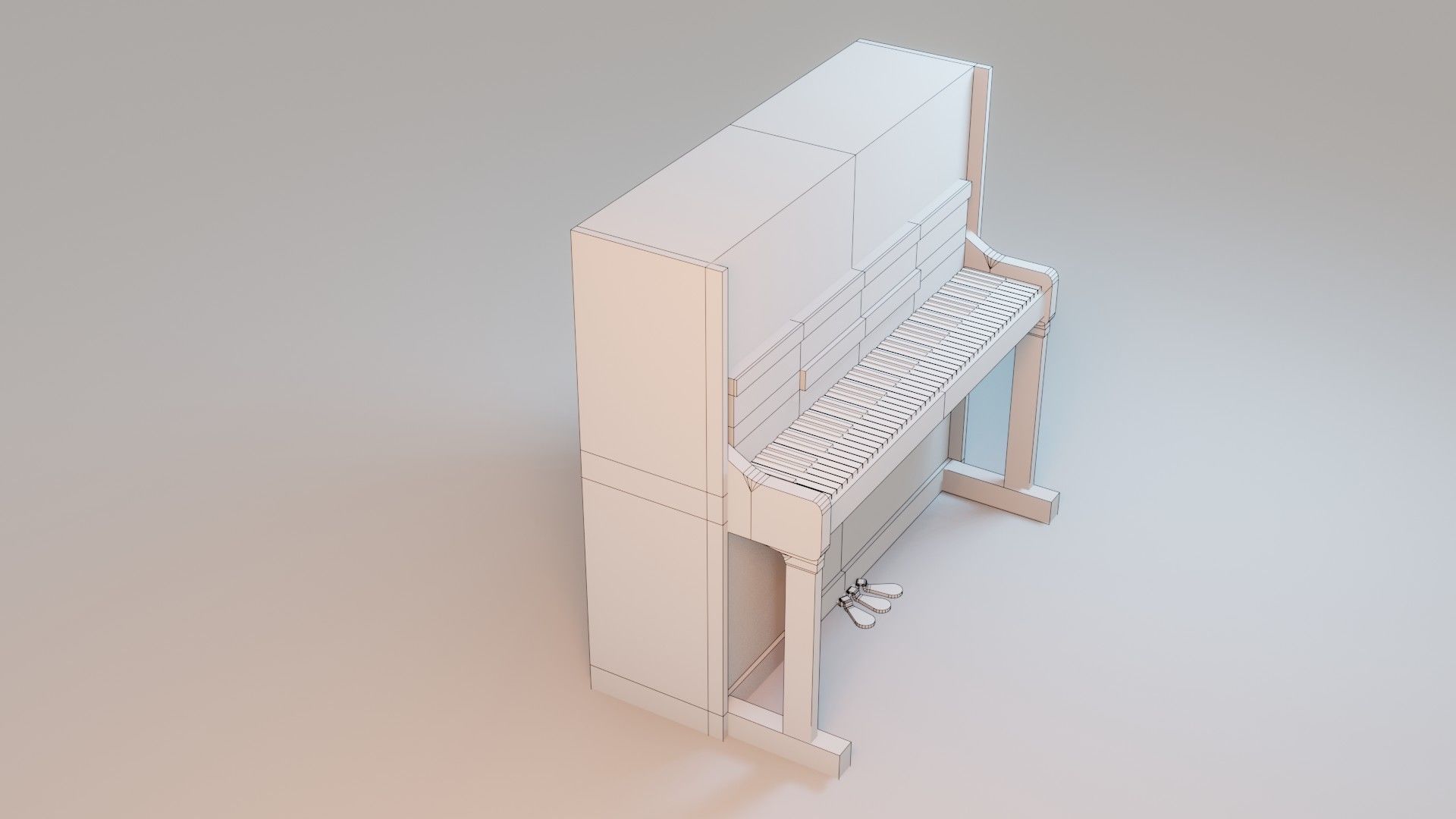 Piano - Low Poly - Game Ready Low-poly 3D model_19