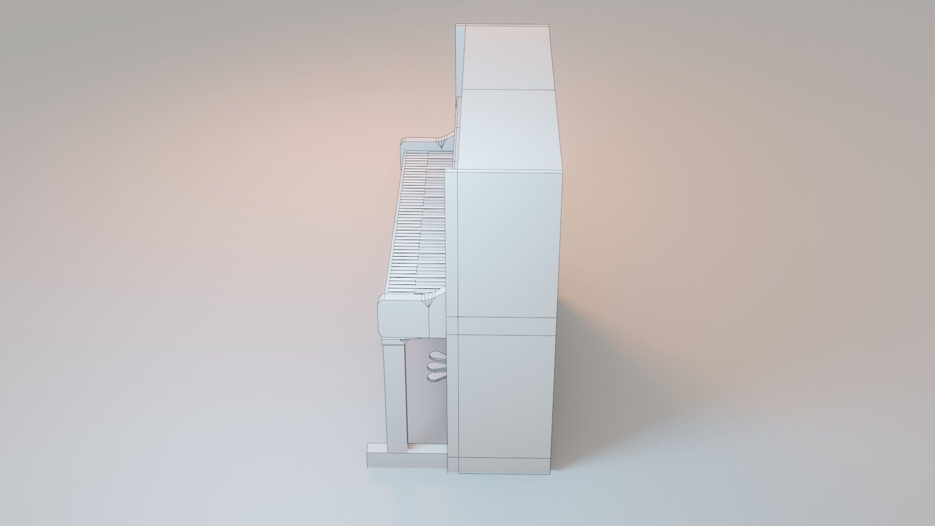 Piano - Low Poly - Game Ready Low-poly 3D model_5