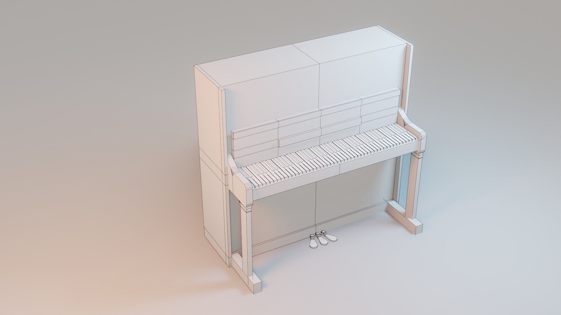 Piano - Low Poly - Game Ready Low-poly 3D model_21