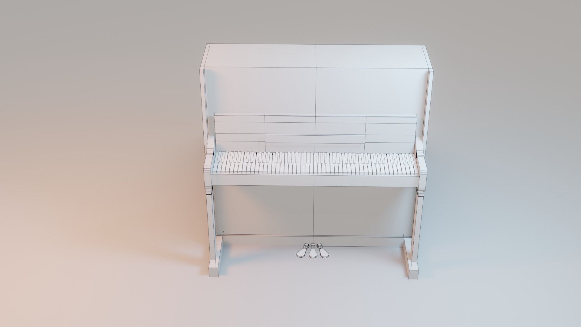 Piano - Low Poly - Game Ready Low-poly 3D model_23