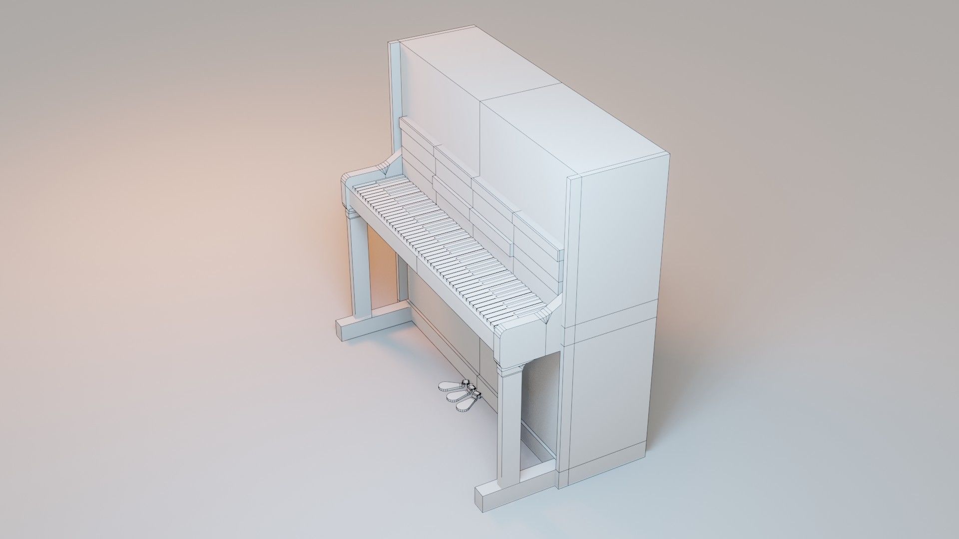 Piano - Low Poly - Game Ready Low-poly 3D model_3