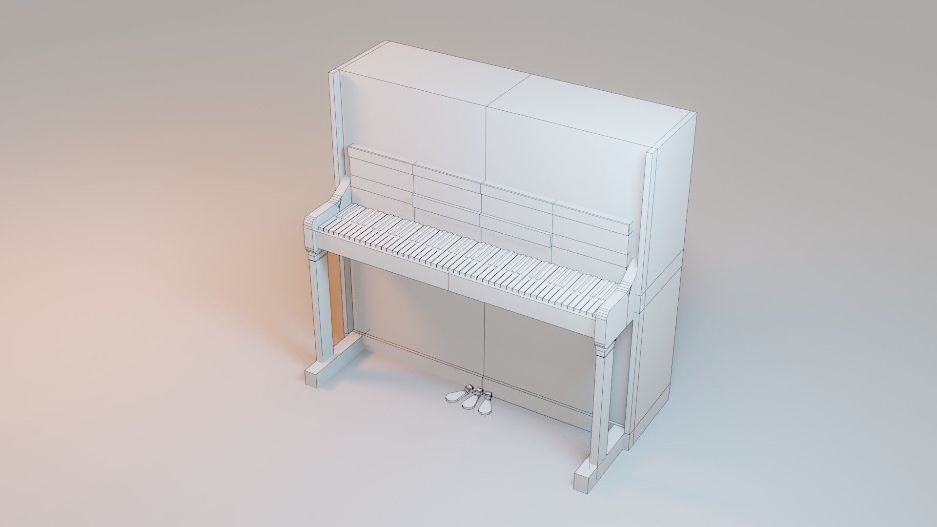 Piano - Low Poly - Game Ready Low-poly 3D model_1