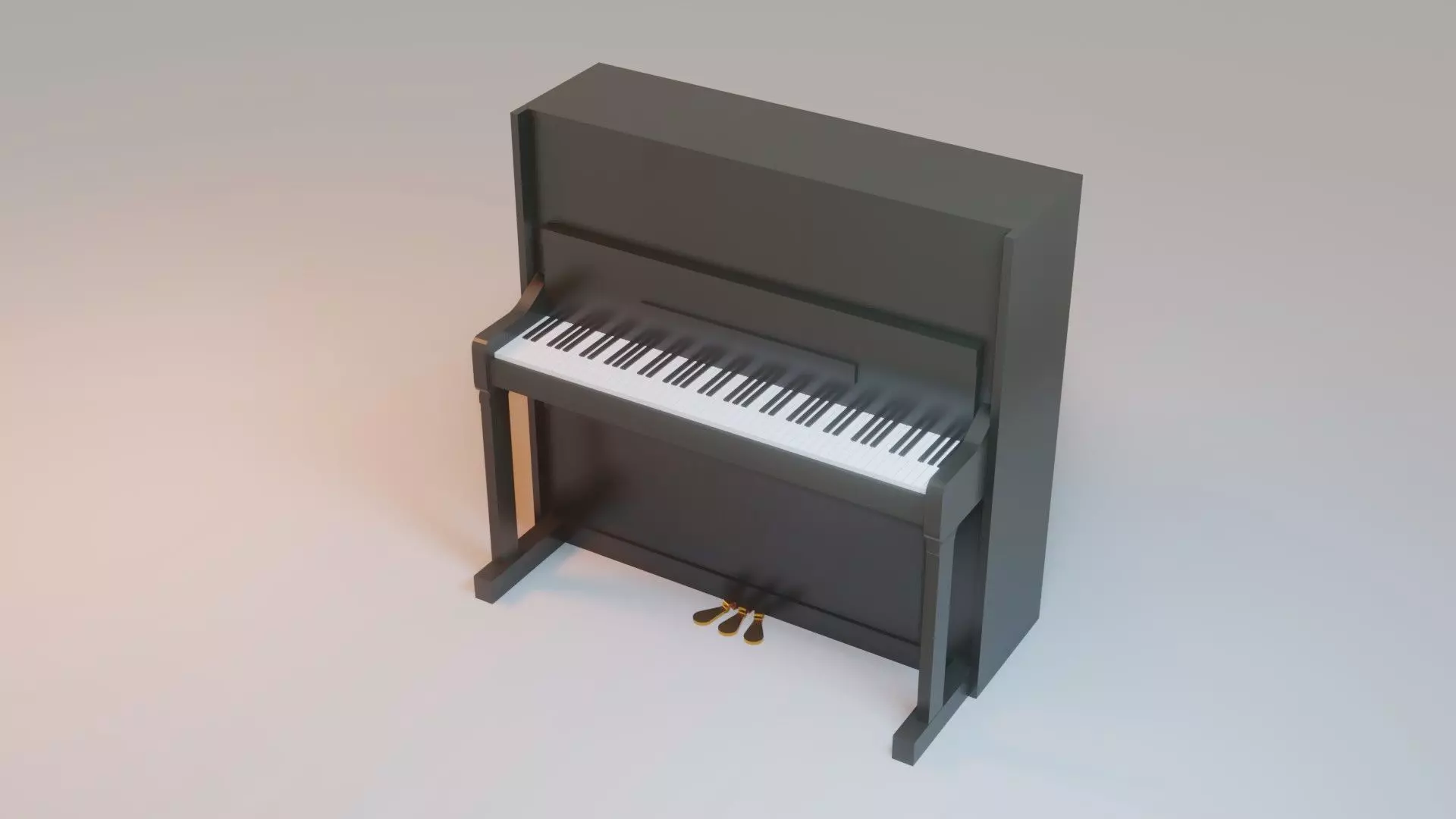 Piano - Low Poly - Game Ready Low-poly 3D model_0
