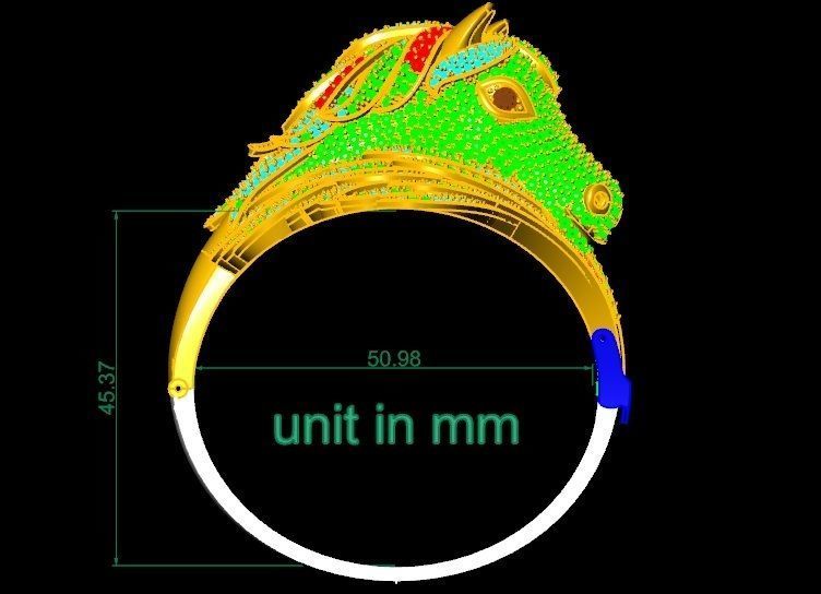 Diamond horse bangle 2856 3D print model_3