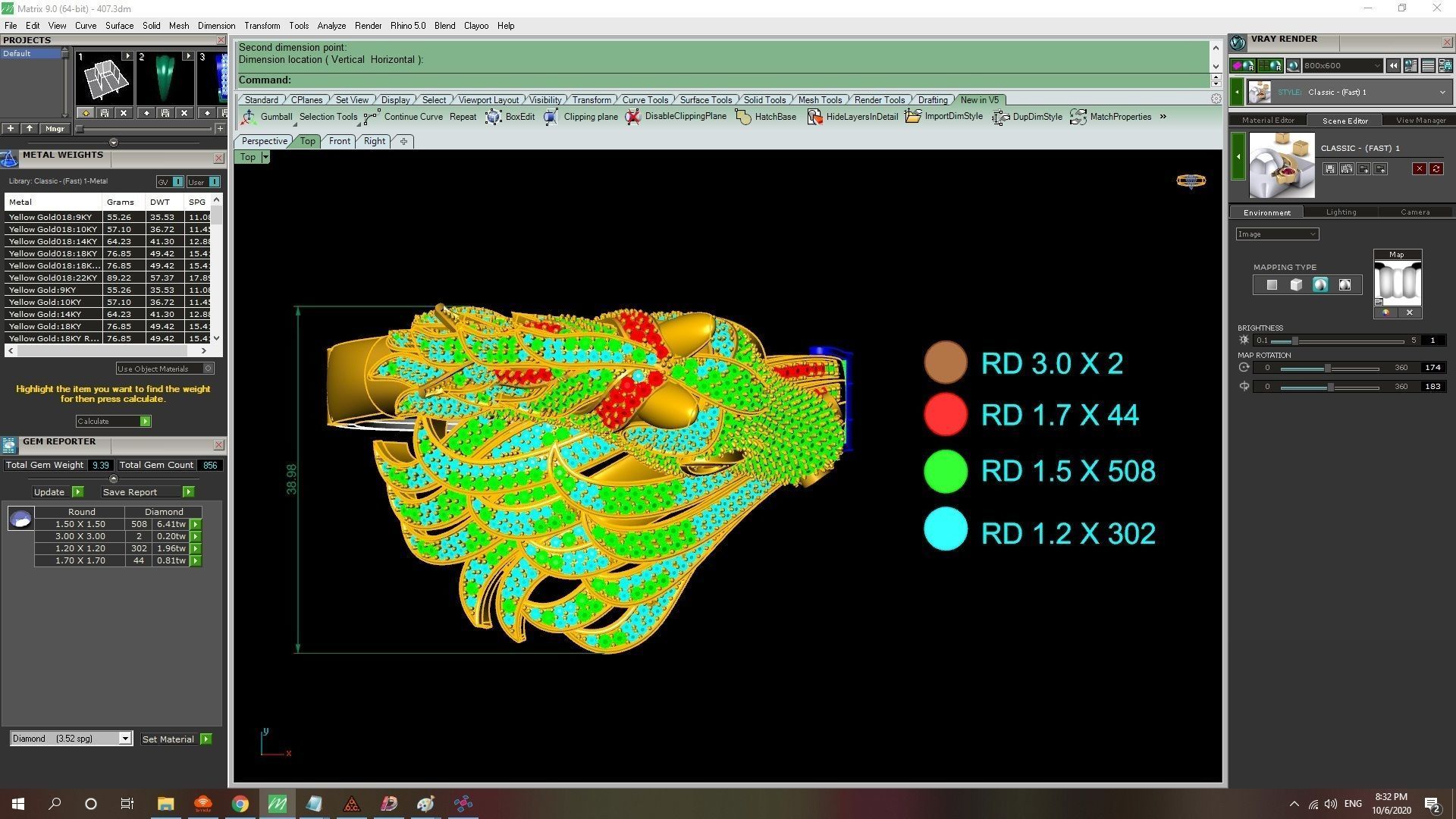 Diamond horse bangle 2856 3D print model_4
