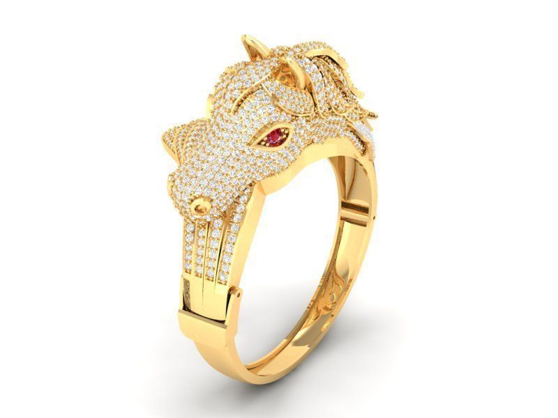 Diamond horse bangle 2856 3D print model_9