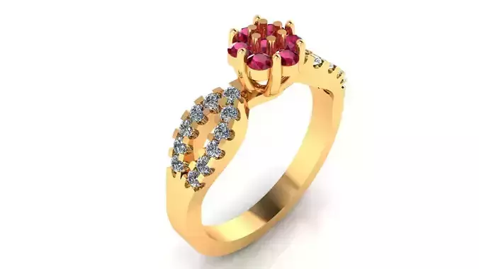 Women Ring 28 stylish round cluster diamond ring for women