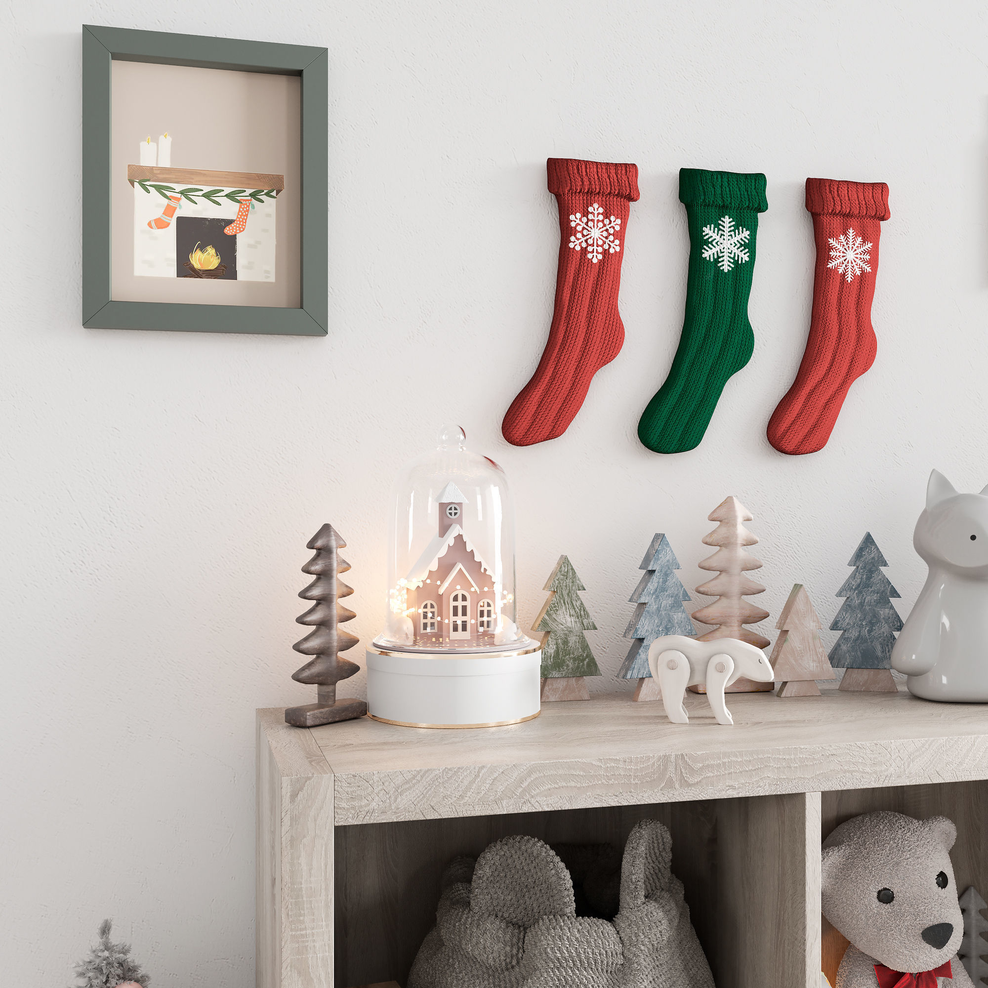 Christmas and New Year decor set for nursery 3D model_1