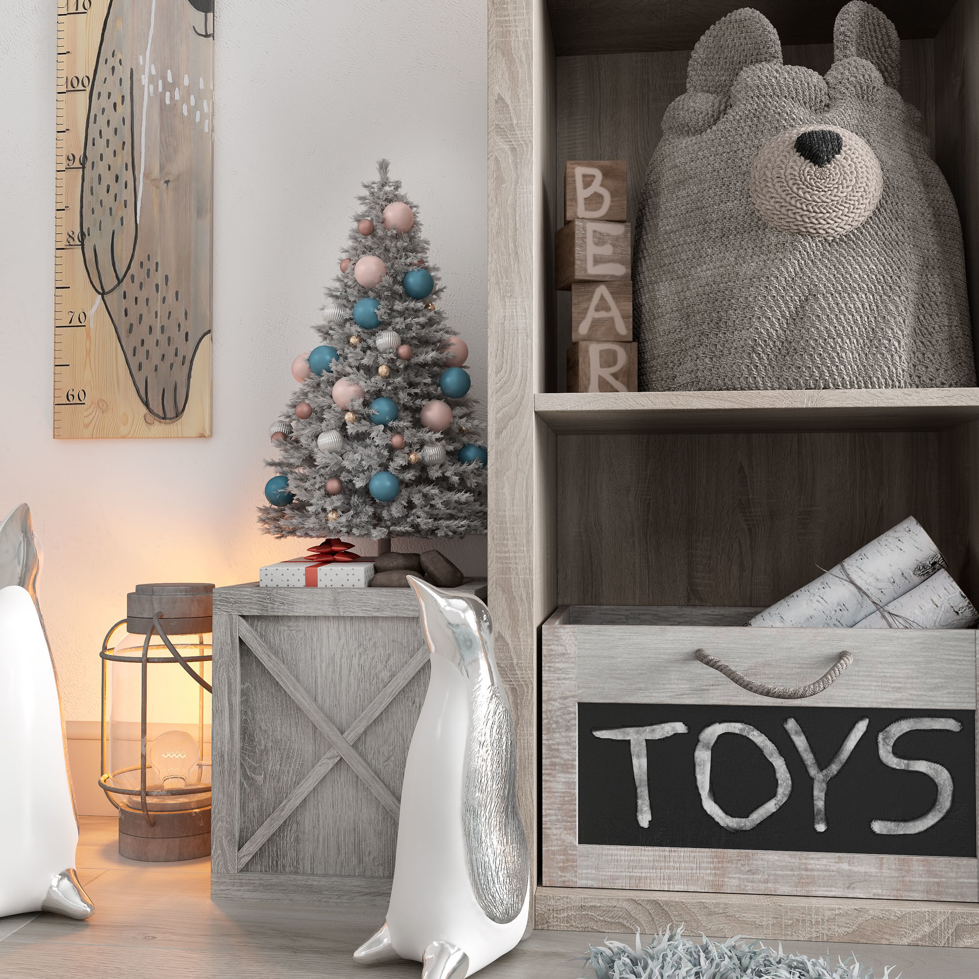 Christmas and New Year decor set for nursery 3D model_3
