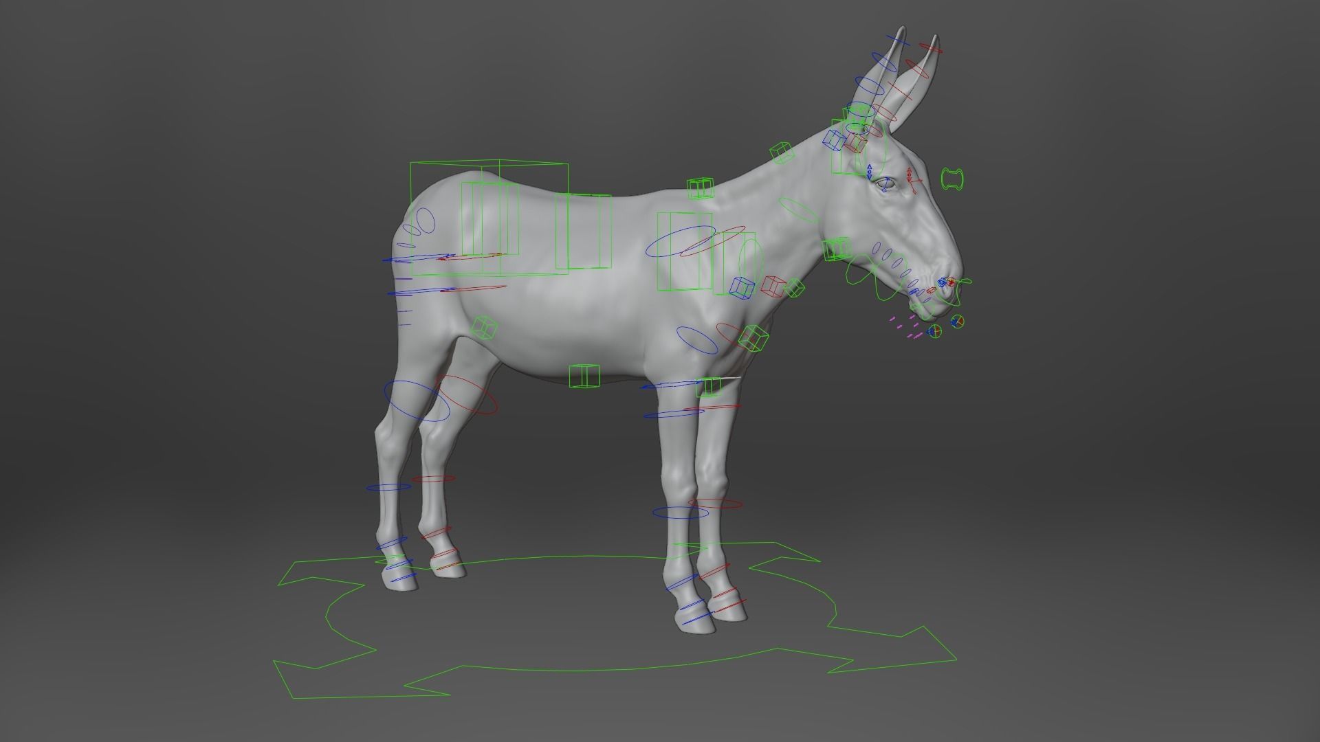 Donkey Summer with 4 Animations VFX Grace 3D model_12