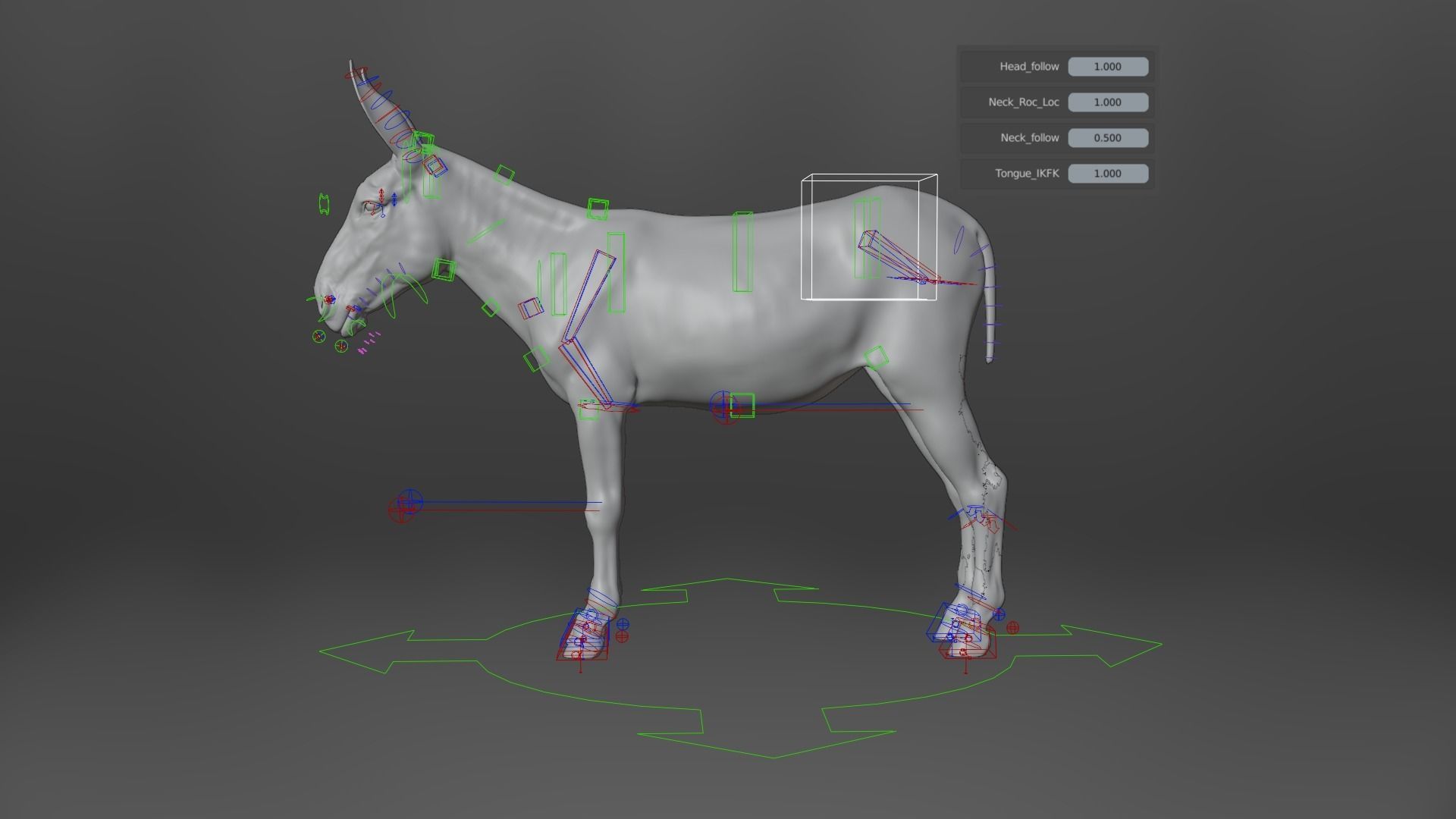 Donkey Summer with 4 Animations VFX Grace 3D model_14