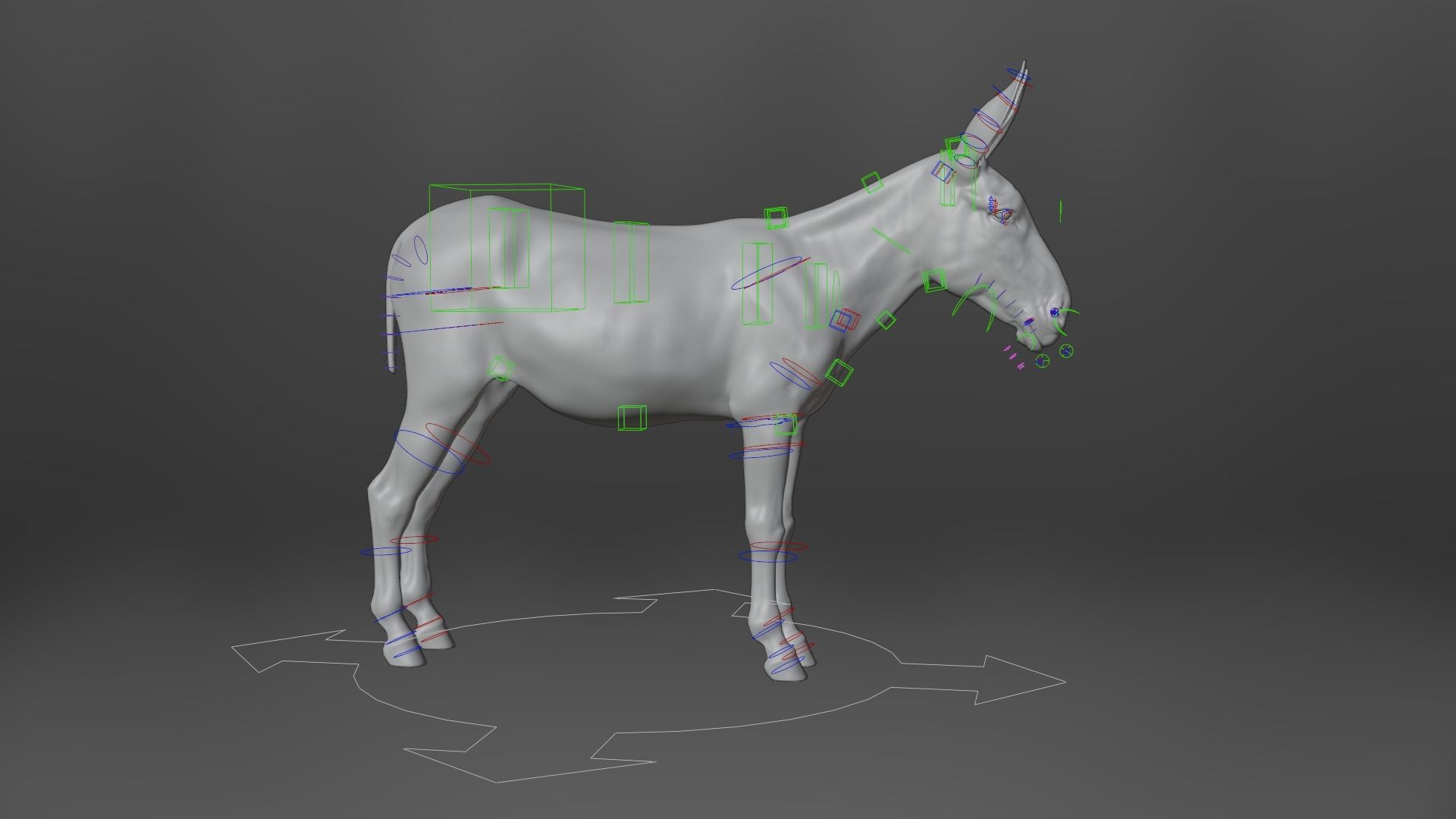Donkey Winter with 2 Animations  VFX Grace 3D model_9